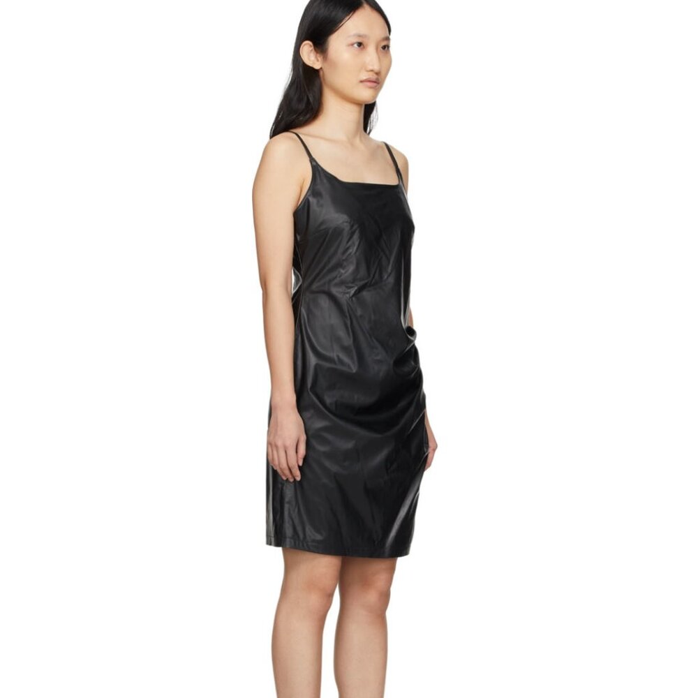 Drae Faux-Leather Mini Dress Black Medium